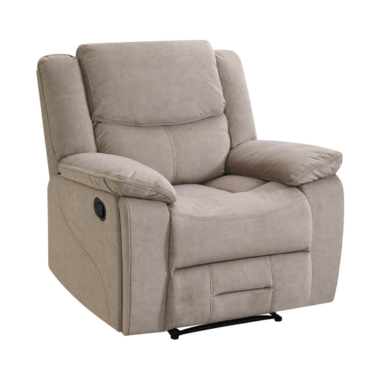 Read more about Kingsville manual recliner fabric 1 seater sofa in khaki