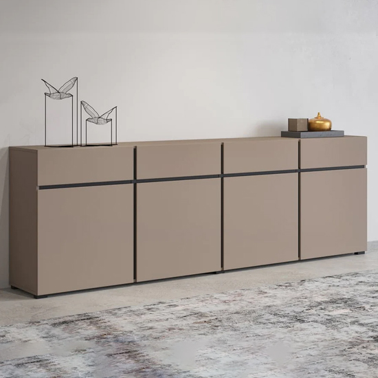 Product photograph of Kodak Wooden Sideboard With 4 Doors 4 Drawers In Congo from Furniture in Fashion