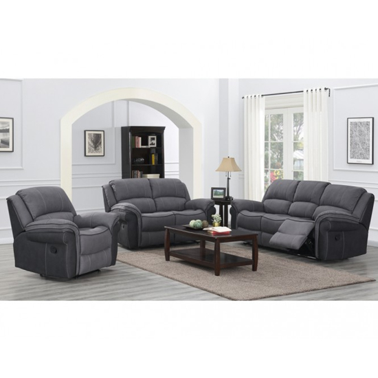 Photo of Koeia 3 seater sofa and 2 armchairs suite in grey fusion
