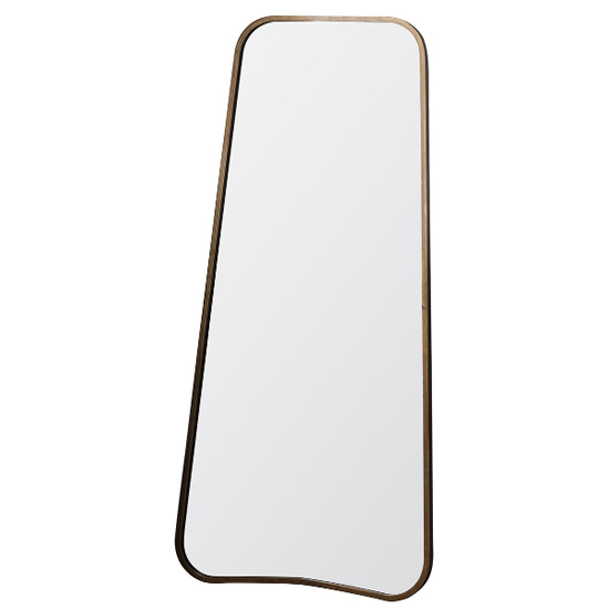 Product photograph of Koran Large Curved Bedroom Mirror In Gold Frame from Furniture in Fashion