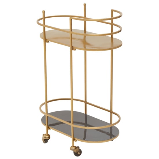 Read more about Koura metal rolling drinks trolley in gold and grey