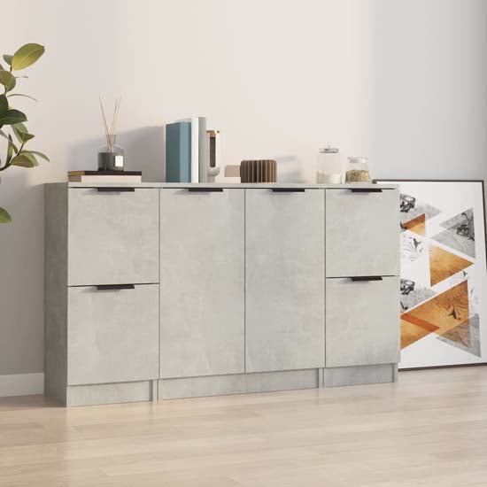 Product photograph of Krefeld Wooden Sideboard With 6 Doors In Concrete Effect from Furniture in Fashion