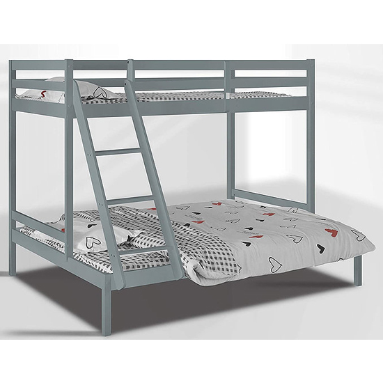Product photograph of Krolam Wooden Twin Sleeper Bunk Bed In Grey from Furniture in Fashion