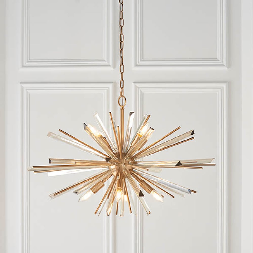 Product photograph of Laconia Prism Glass Pendant Ceiling Light In Champagne from Furniture in Fashion