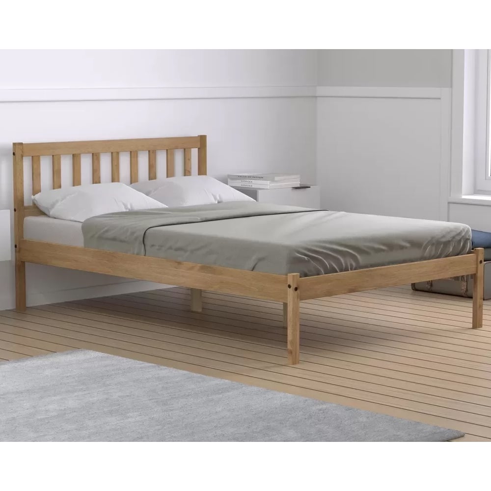 ladson wooden double bed in brown