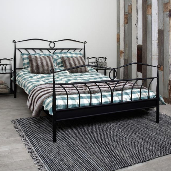Read more about Lagrange metal super king size bed in matt black