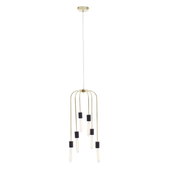 Product photograph of Laguna Iron 6 Pendant Light In Gold from Furniture in Fashion