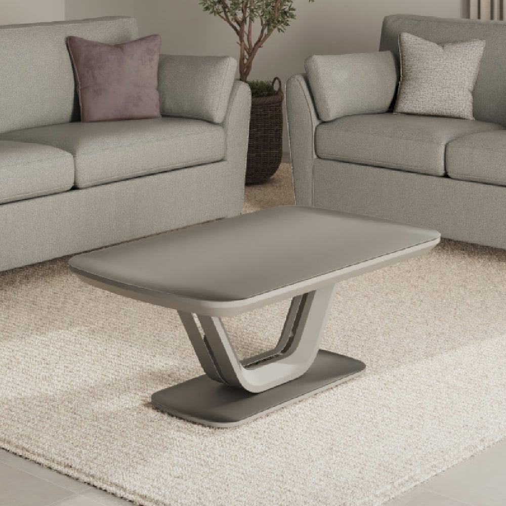 Product photograph of Langley Wooden Coffee Table With Glass Top In Graphite from Furniture in Fashion