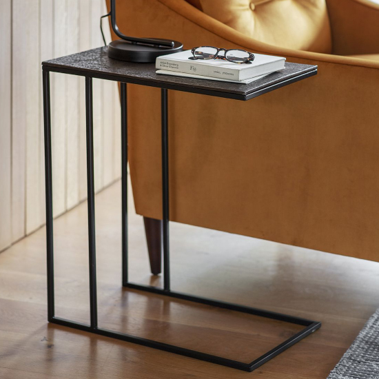 Product photograph of Langton Rectangular Aluminium Side Table In Antique Copper from Furniture in Fashion