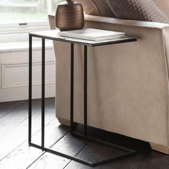 Product photograph of Langton Rectangular Aluminium Side Table In Silver from Furniture in Fashion