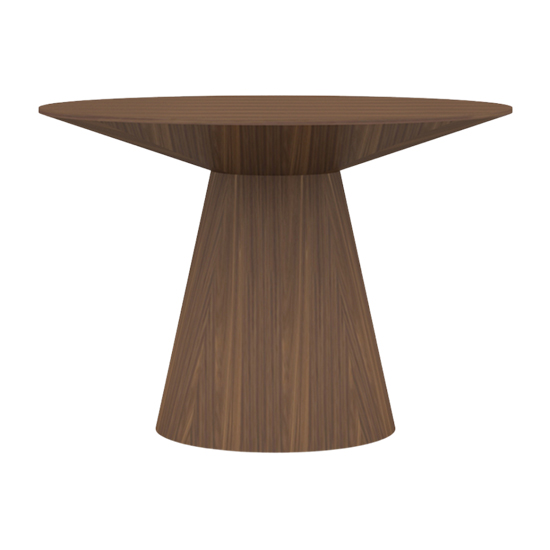 Photo of Lapis wooden dining table round in walnut