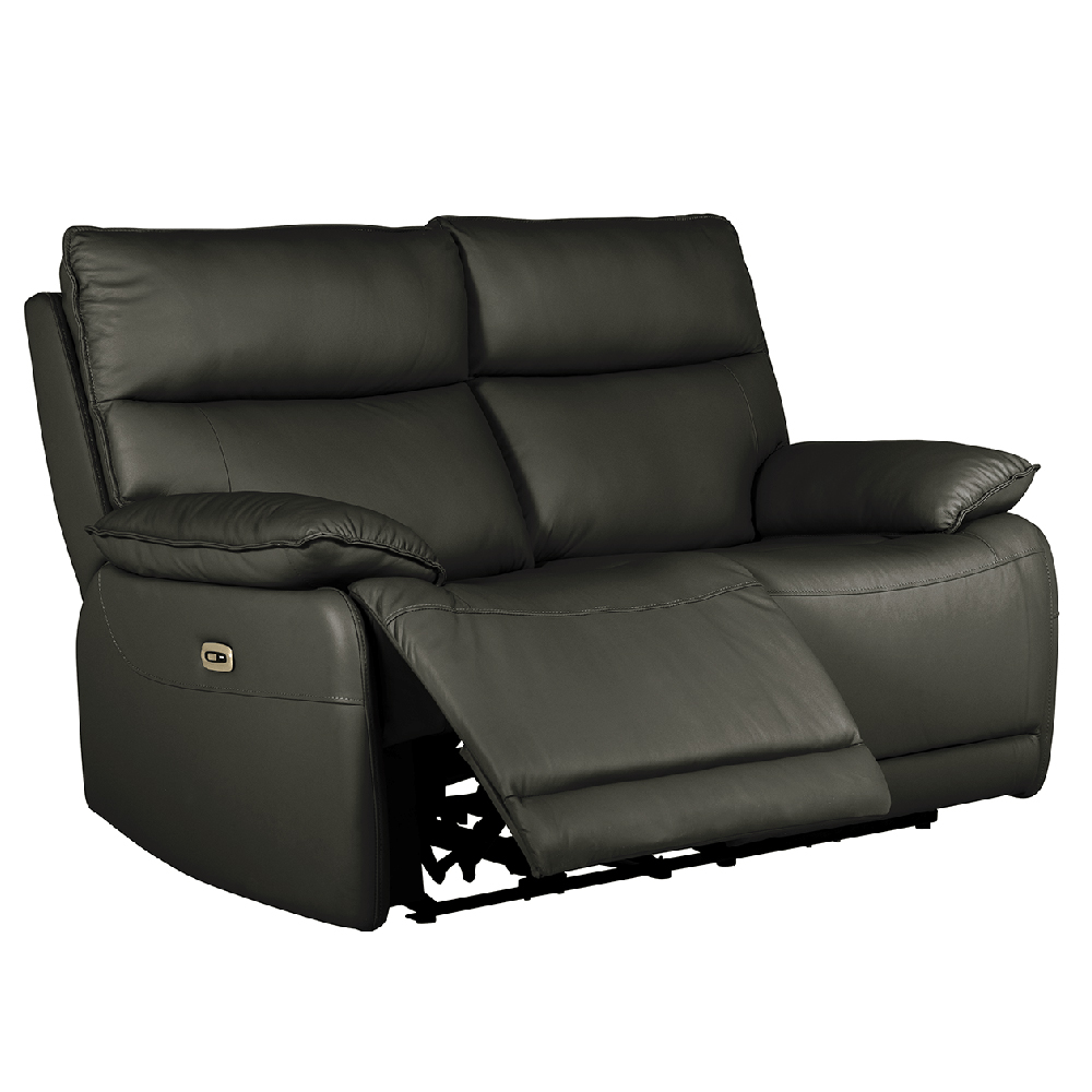 Product photograph of Laramie Leather 2 Seater Recliner Sofa In Dark Grey from Furniture in Fashion