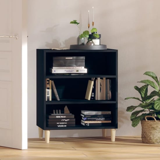 Read more about Larya wooden bookcase with 3 shelves in black