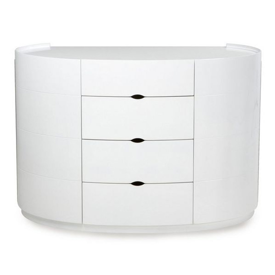 View Laura dressing table in white high gloss with 4 drawers