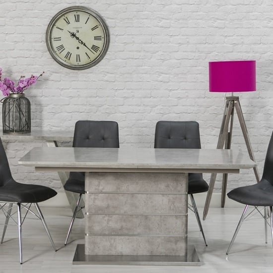 Photo of Lauram modern dining table rectangular in concrete effect