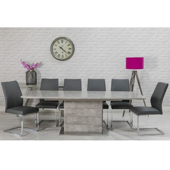 Read more about Laurel extendable dining table concrete effect 6 presto chairs