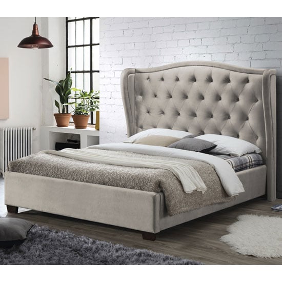 Lauren Fabric Super King Size Bed In Champagne | FiF