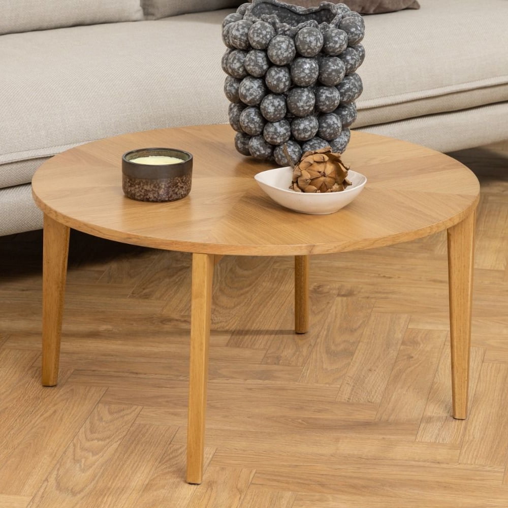 laval wooden coffee table round in oak