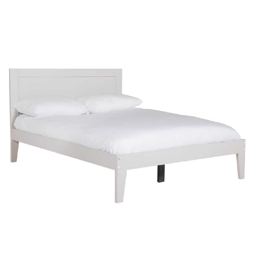 lawrence wooden double bed in taupe