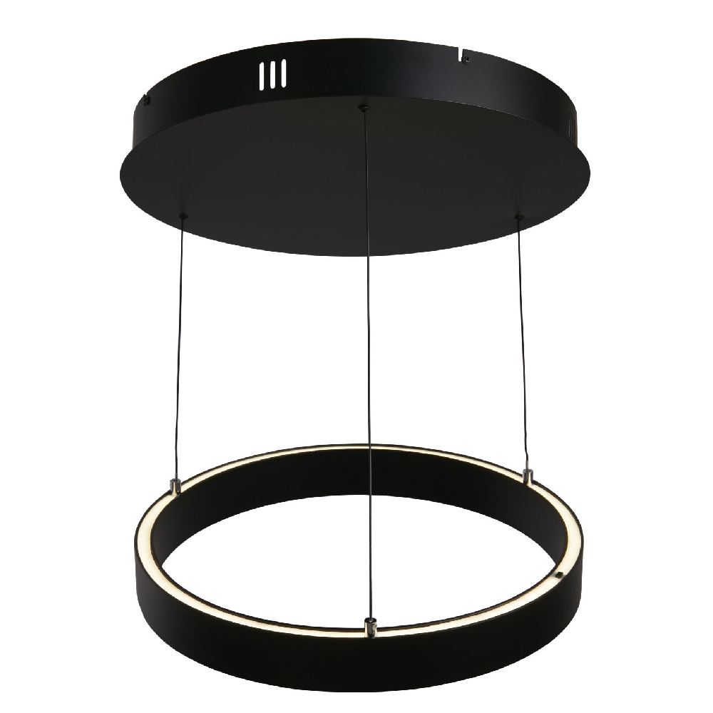 Product photograph of Layla Large Round Opal Acrylic Pendant Light In Black from Furniture in Fashion