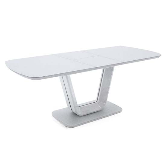 Read more about Lazaro large glass extending dining table with white gloss base