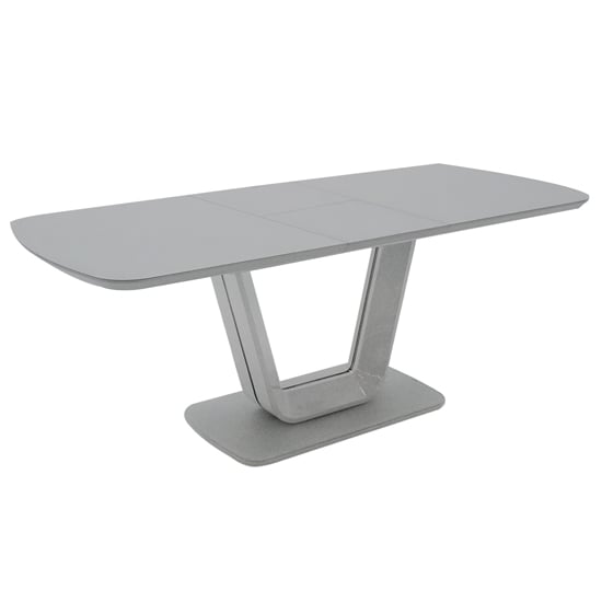 Read more about Lazaro small glass extending dining table with light grey base