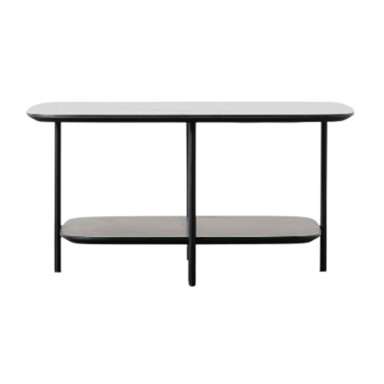 Product photograph of Leadwort Small Wooden Coffee Table In Black Marble Effect from Furniture in Fashion