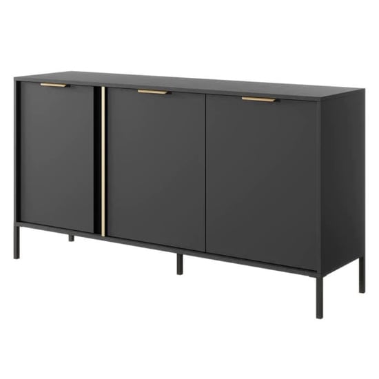 Product photograph of Lech Wooden Sideboard With 3 Doors In Anthracite from Furniture in Fashion
