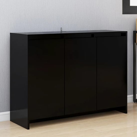 Read more about Leehi wooden sideboard with 3 doors in black
