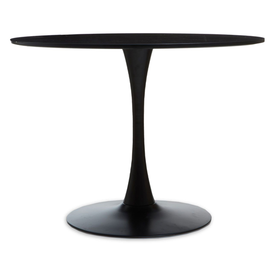 Product photograph of Leila 100cm Wooden Top Dining Table With Metal Base In Black from Furniture in Fashion