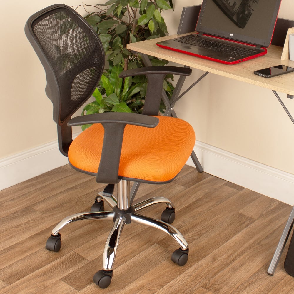 Product photograph of Leith Fabric Home And Office Chair In Black Orange from Furniture in Fashion