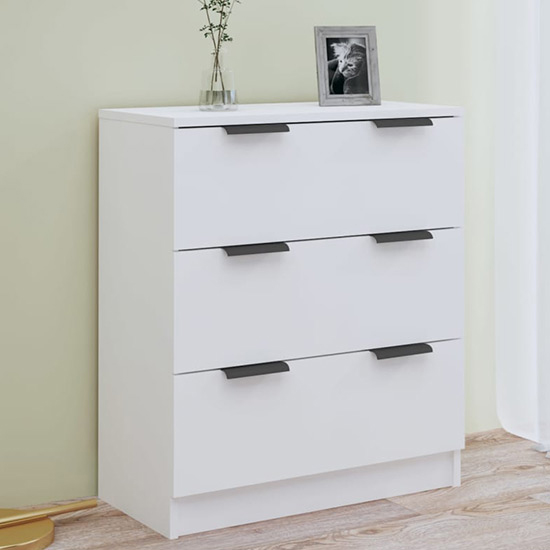 Leslie Wooden Chest Of 3 Drawers In White 