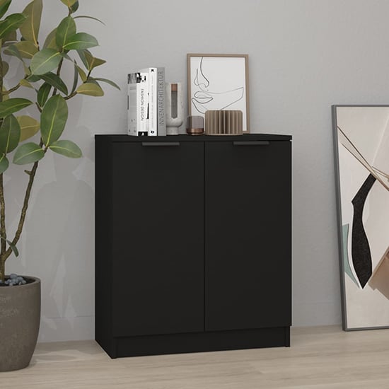 Read more about Leslie wooden sideboard with 2 doors in black