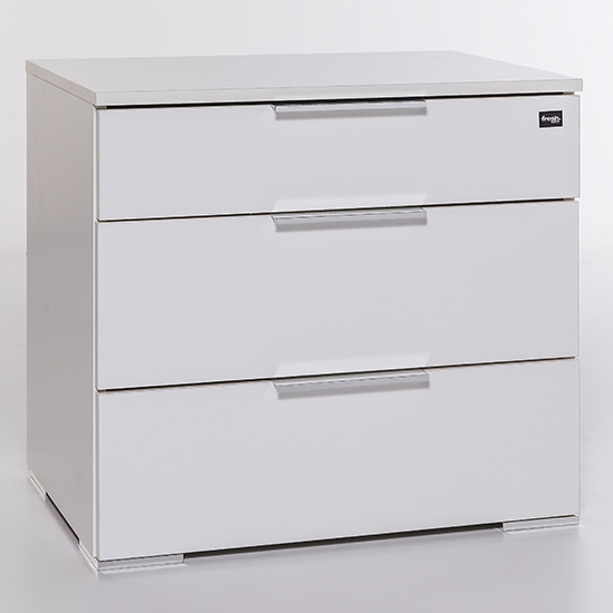 Read more about Levelup wooden wide chest of drawers in white with 3 drawers