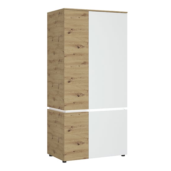 Read more about Levy led wooden 4 doors wardrobe in oak and white