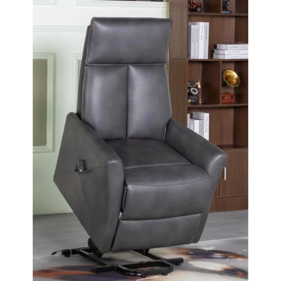 liberty electric faux leather lift and tilt reclining chair in grey