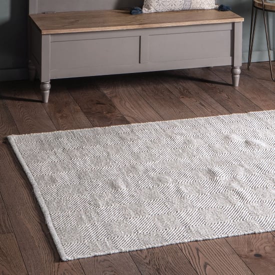 Product photograph of Licata Rectangular Fabric Rug In Slate Grey from Furniture in Fashion