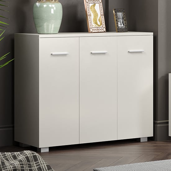 Read more about Louth high gloss 3 doors sideboard in white