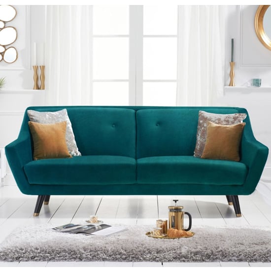 Lincolnshire Chesterfield Velvet 3 Seater Sofa In Green | FiF