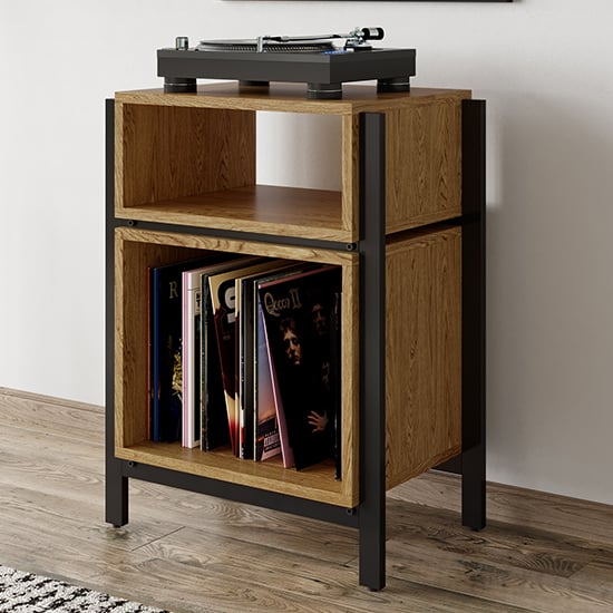 Photo of Linxi wooden turntable stand in oak