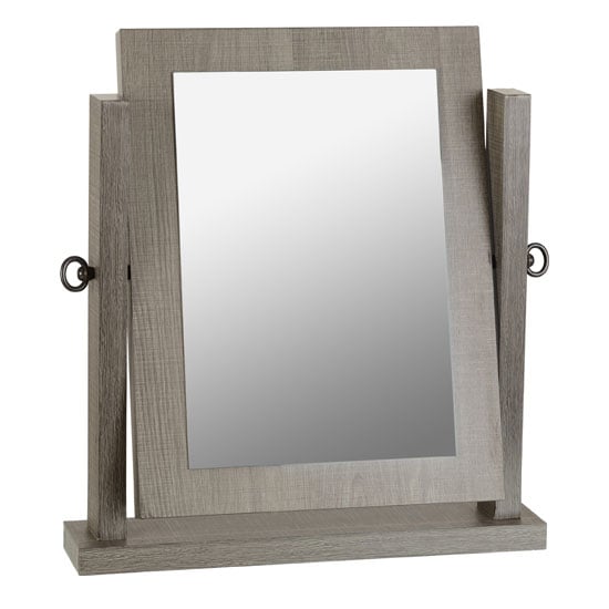 Read more about Laggan dressing table mirror in black wood grain frame