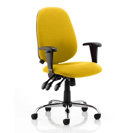 Product photograph of Lisbon Office Chair In Senna Yellow With Arms from Furniture in Fashion
