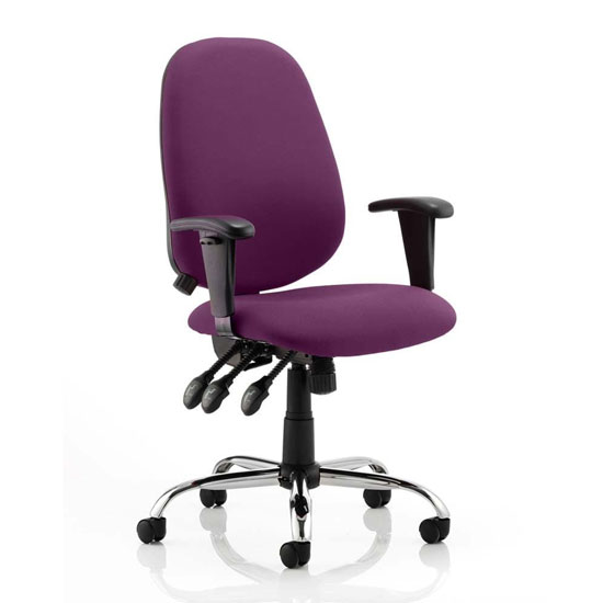 Product photograph of Lisbon Office Chair In Tansy Purple With Arms from Furniture in Fashion