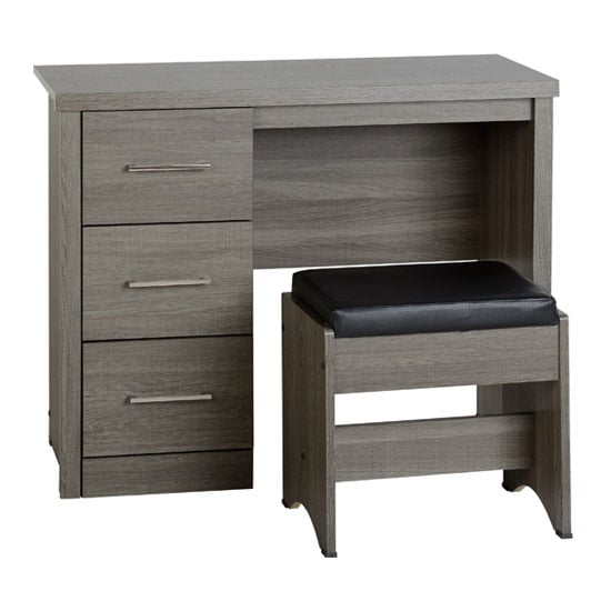 Read more about Laggan wooden 2pc dressing table set in black wood grain