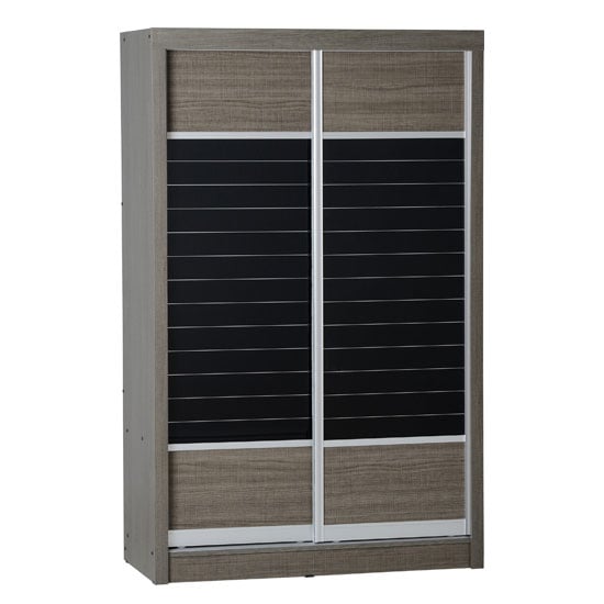 Read more about Laggan wooden sliding wardrobe in black wood grain with 2 doors