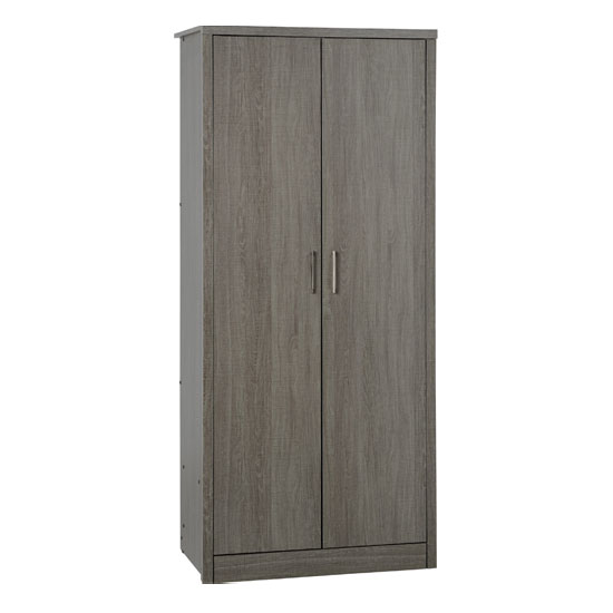 Read more about Laggan wooden wardrobe in black wood grain with 2 doors