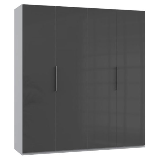 Read more about Lloyd wooden wardrobe in gloss grey and light grey 4 doors