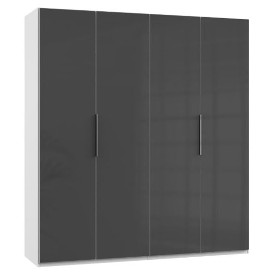 Read more about Lloyd wooden wardrobe in gloss grey and white 4 doors