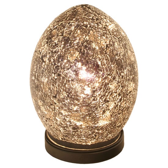 Product photograph of Mosaic Amber Egg Lamp from Furniture in Fashion