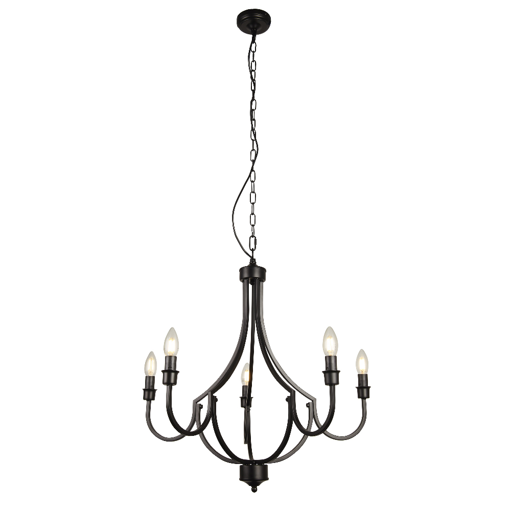 Read more about Lodge 5 light ceiling pendant light in black